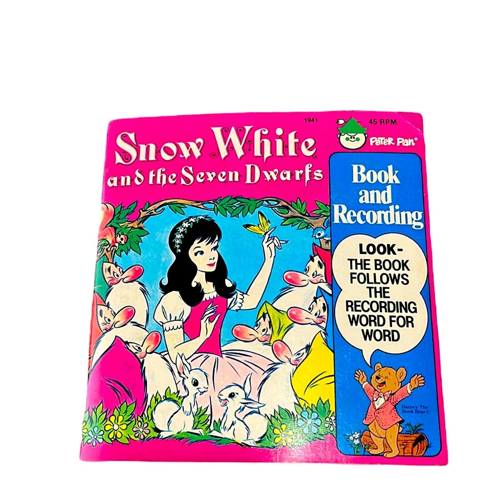 Vintage 1981 80s Snow White and the Seven Dwarves Book and Recording